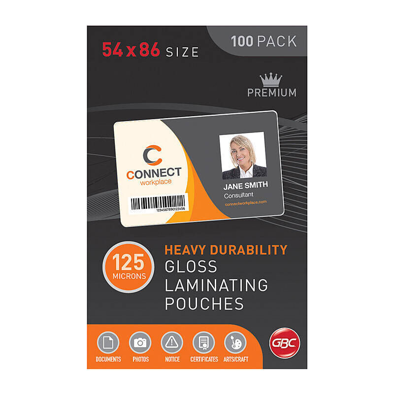 GBC Laminating Pouch 54X86mm 125 Micron (Pack of 100)