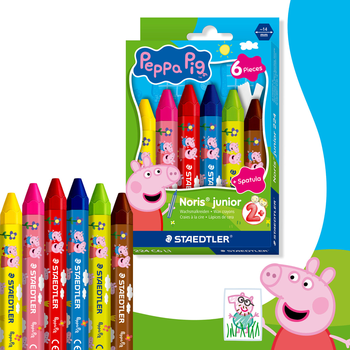 Staedtler Noris Junior Peppa Pig Wax Crayons Pack of 6