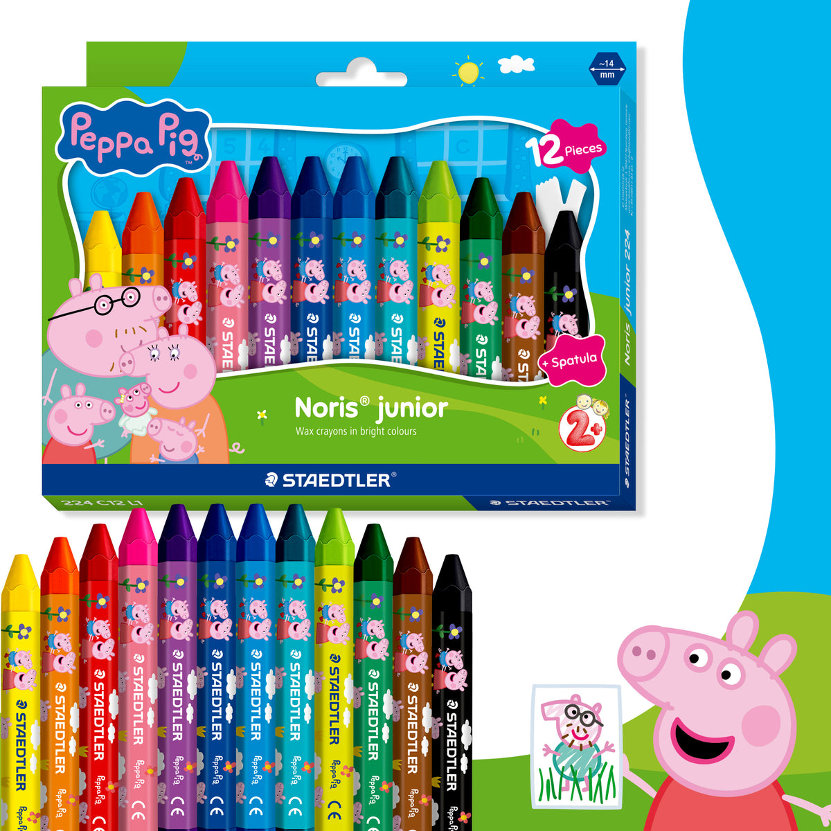 Staedtler Noris Junior Peppa Pig Wax Crayons Pack of 12