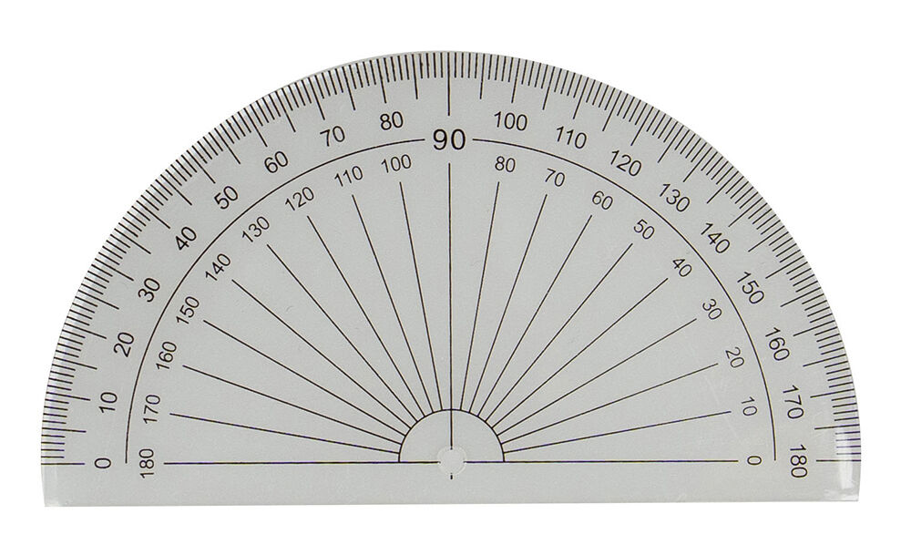 GNS Protractor - 10cm 180 Degree: Clear (Box of 50)