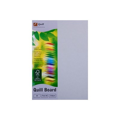 Quill Board 210gsm (A4) - Pack of 50: Coloured