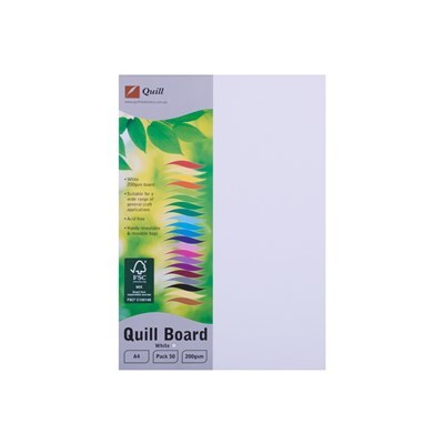 Quill Board 200gsm (A4) - Pack of 50: White