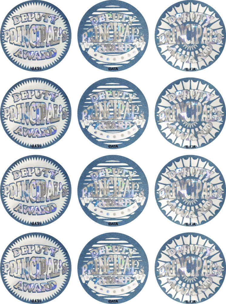 Deputy Principal's Award (40mm) - Silver Glitz Foil Stickers