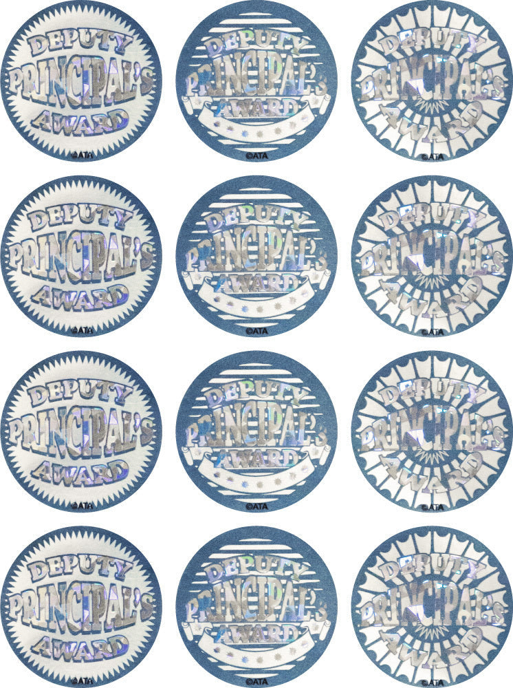 Deputy Principal's Award (40mm) - Silver Glitz Foil Stickers