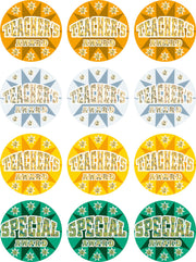 Teacher's Award 40mm Holographic Laser Stickers