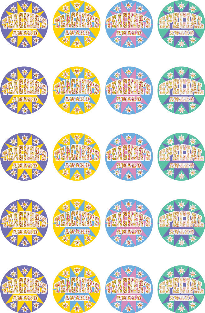 Teacher's Award Holographic Laser Stickers