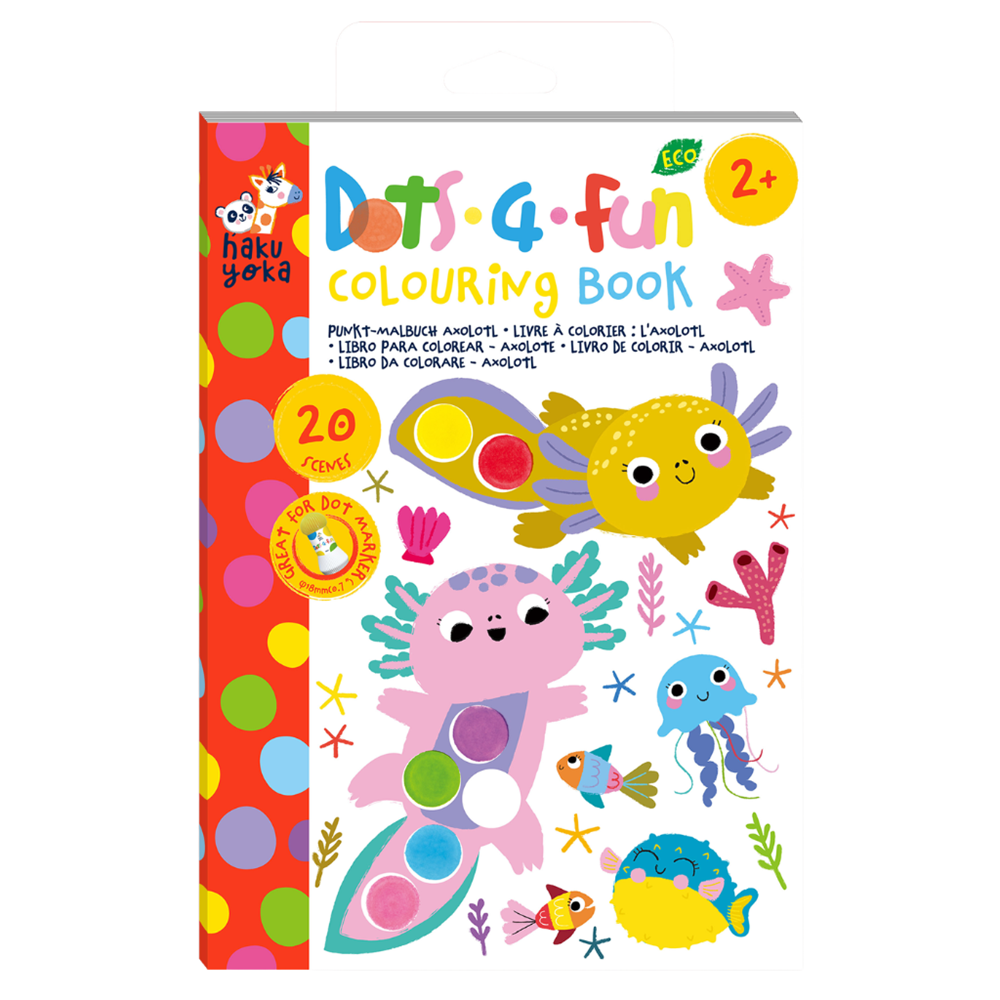 Haku Yoka Dots 4 Fun - Colouring Book - Axolotl