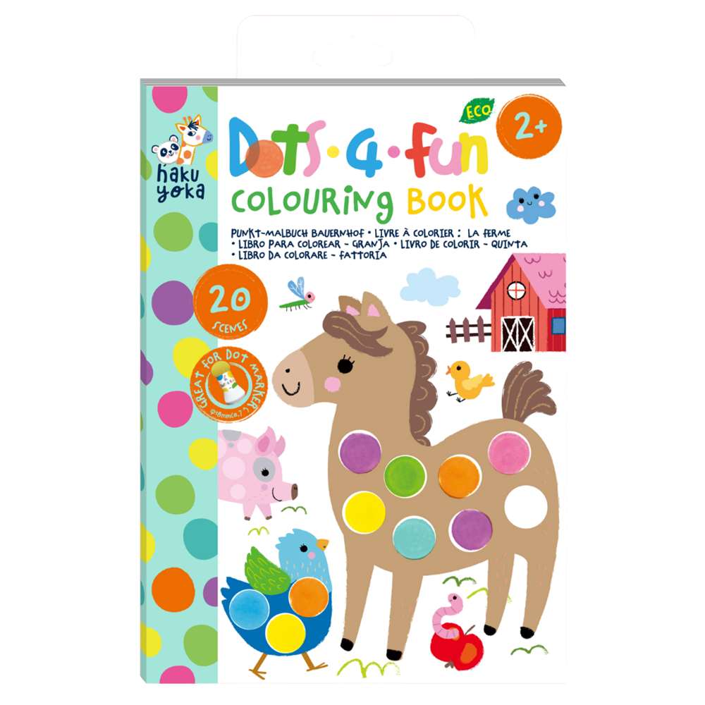 Haku Yoka Dots 4 Fun - Colouring Book - Farm