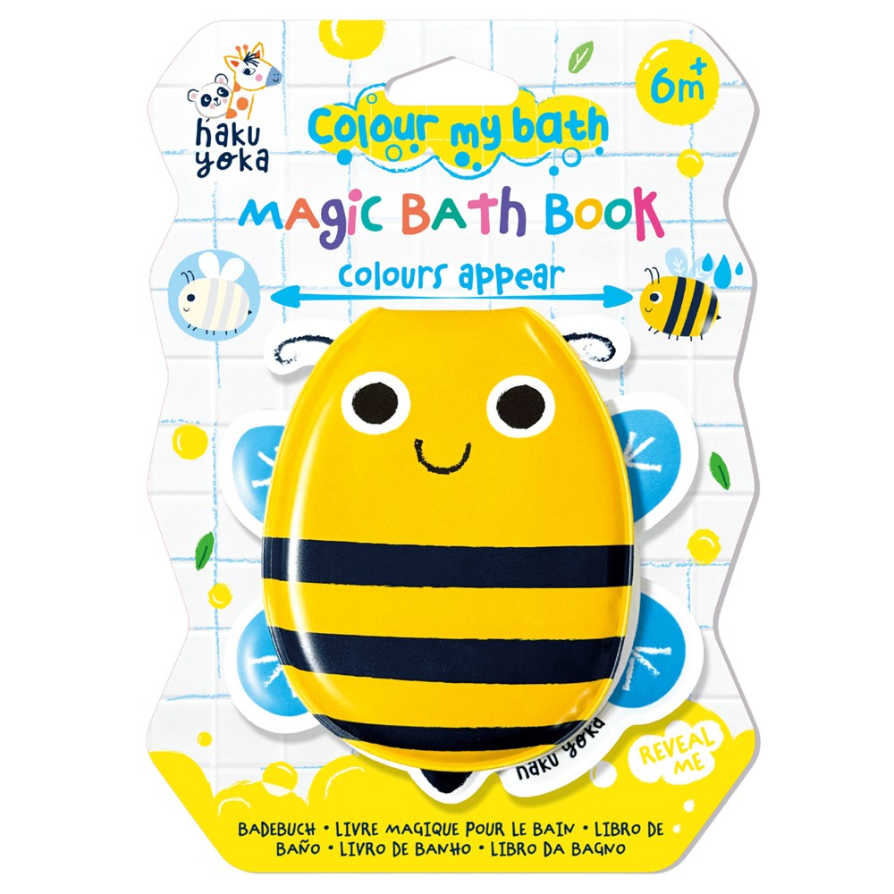 Haku Yoka Colour My Bath - Magic Bath Book - Colours Appear - Bee