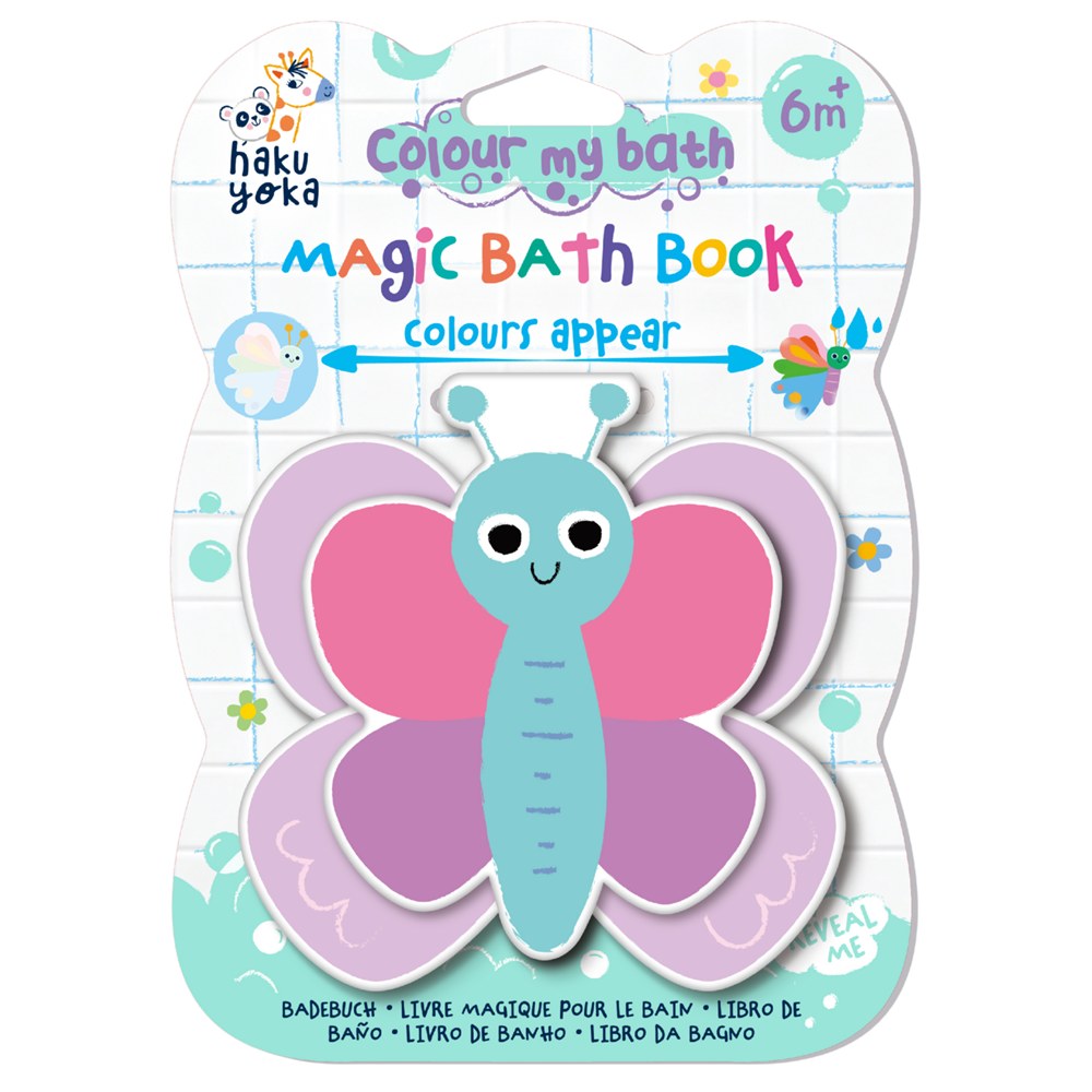 Haku Yoka Colour My Bath - Magic Bath Book - Colours Appear - Butterfly