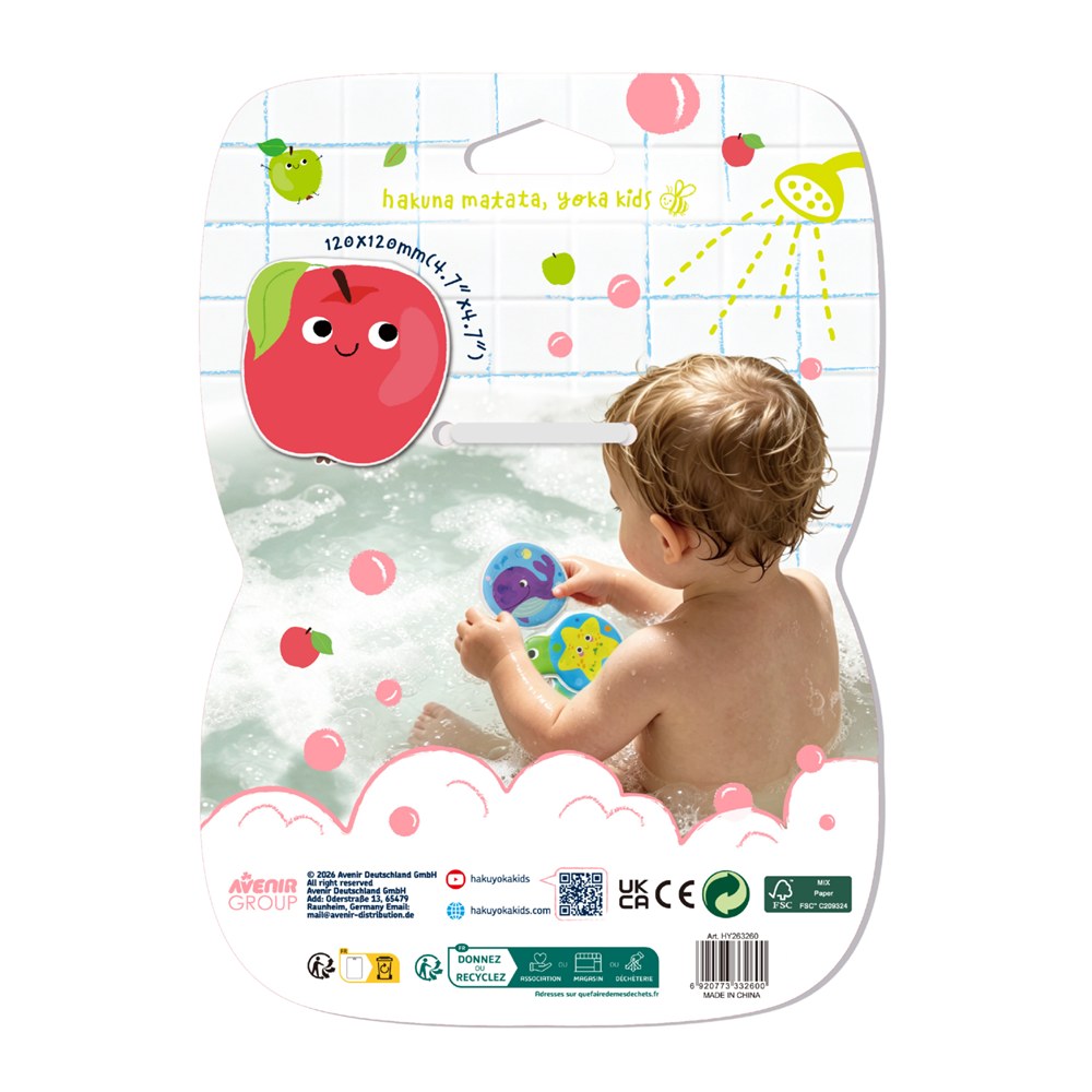 Haku Yoka Colour My Bath - Magic Bath Book - Colours Disappear - Apple - image 2