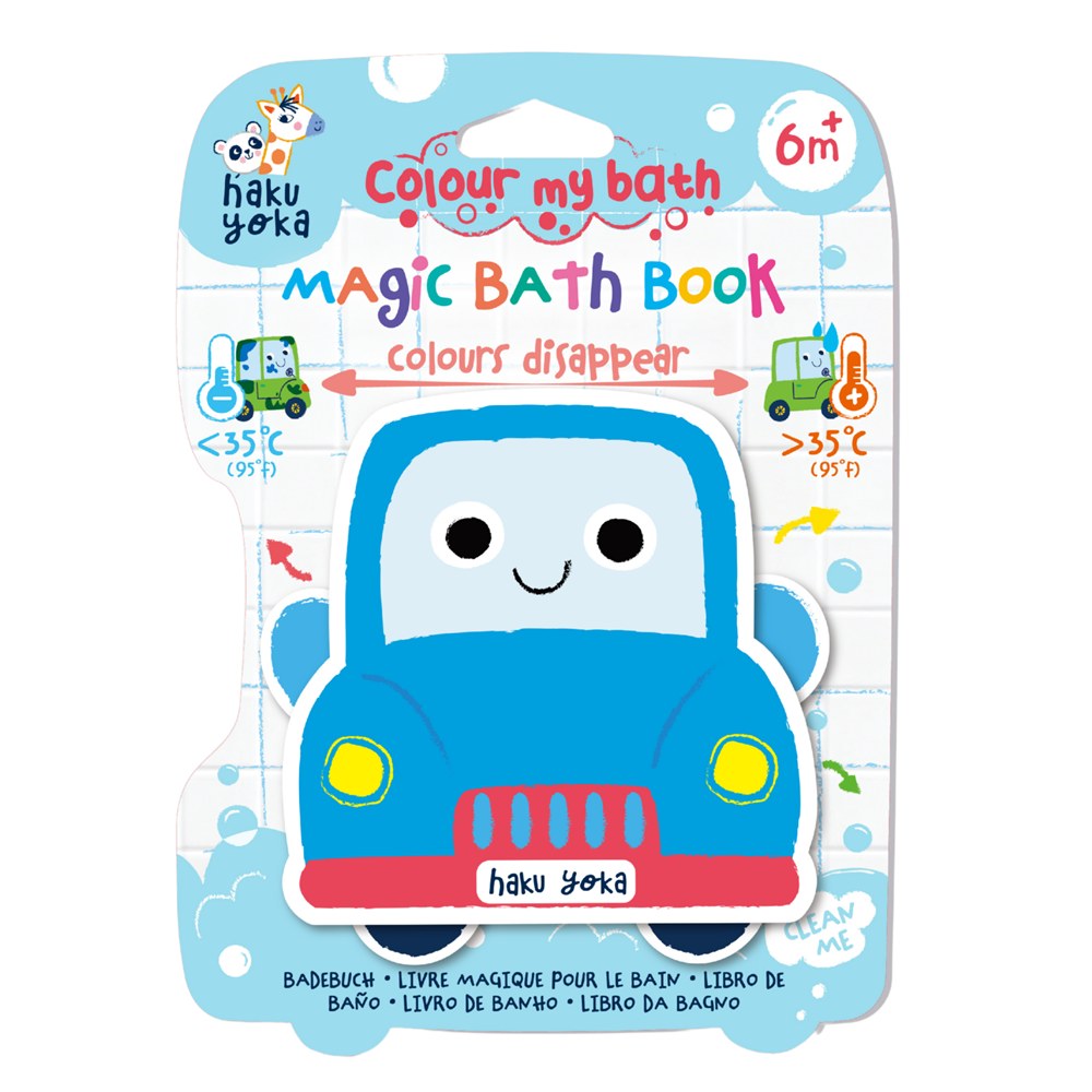 Haku Yoka Colour My Bath - Magic Bath Book - Colours Disappear - Car
