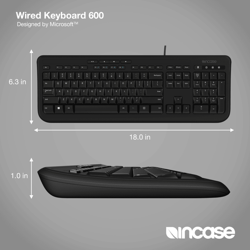 Incase Designed by Microsoft Desktop 600 Wired Keyboard Black [ANB-00025]