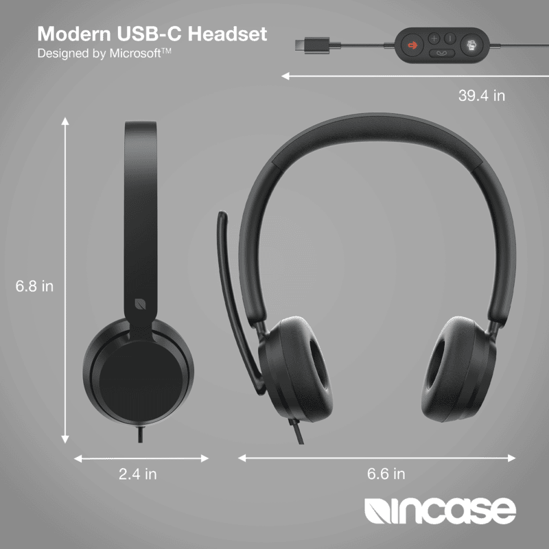 Incase Designed by Microsoft Modern USB-C Wired Dual Headset Black [I6N-00007]
