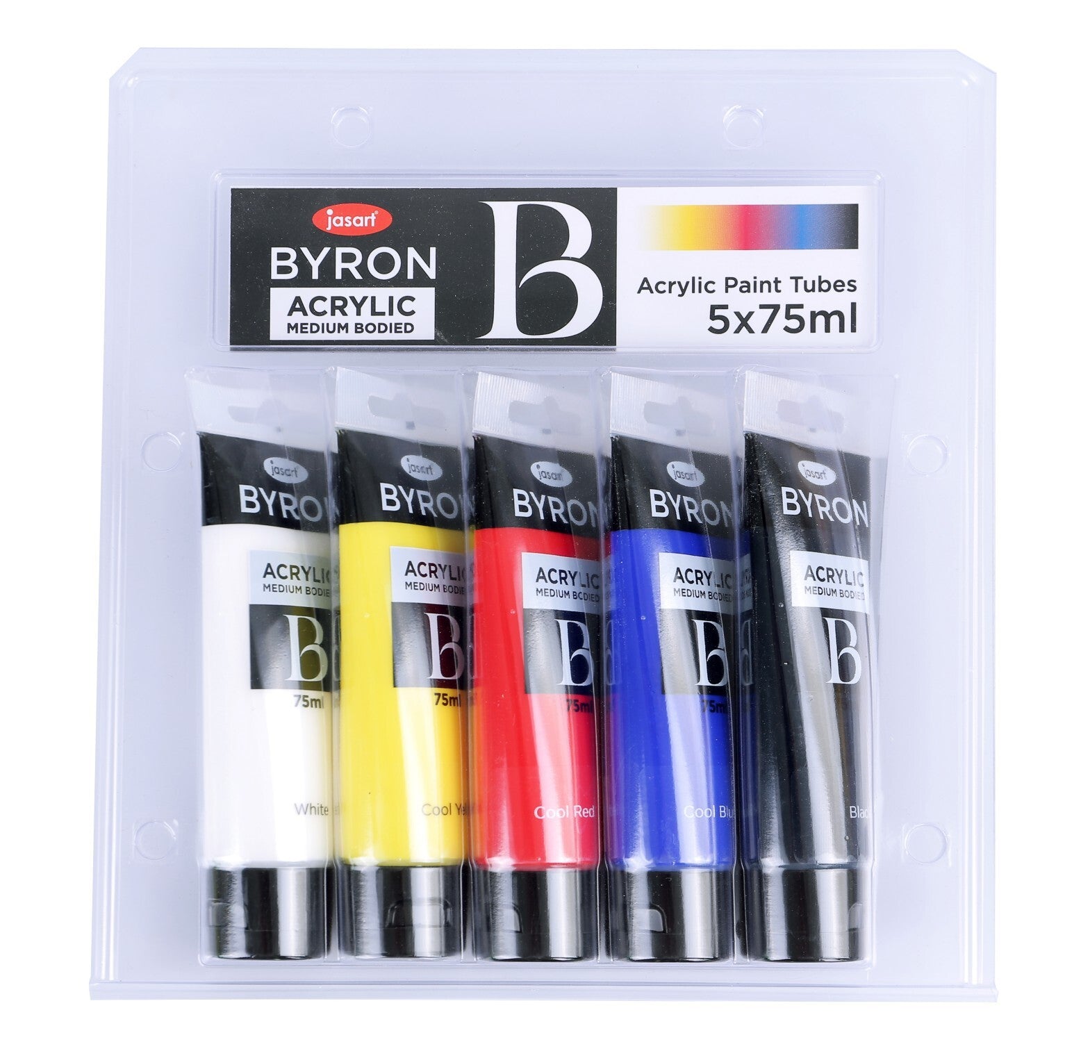 Jasart Byron - Acrylic Paint (75ml) Primary Cool: Set of 5