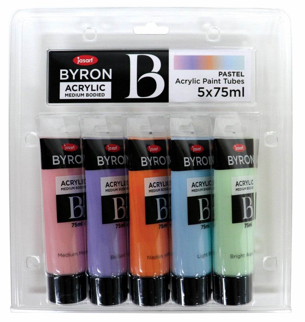 Jasart Byron - Acrylic Paint (75ml) Pastel: Set of 5
