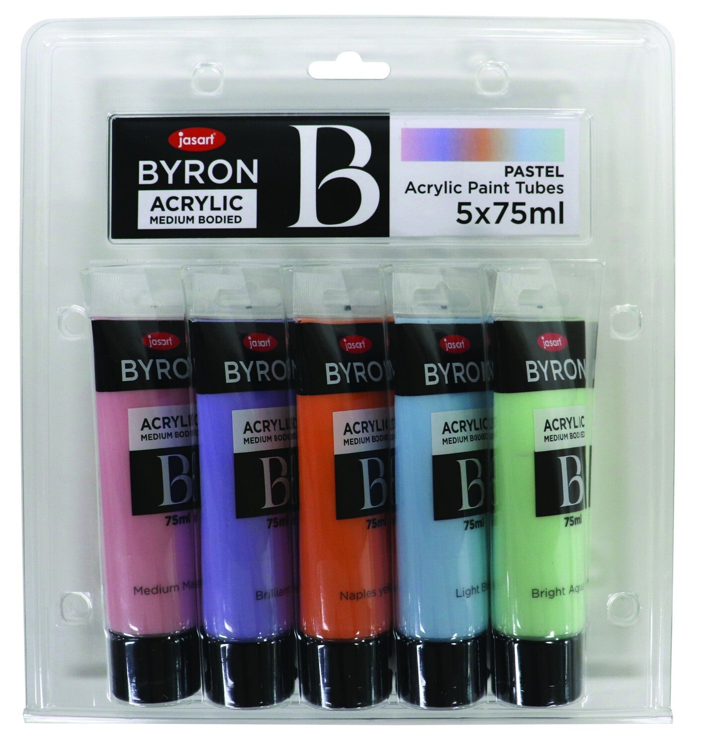 Jasart Byron - Acrylic Paint (75ml) Pastel: Set of 5