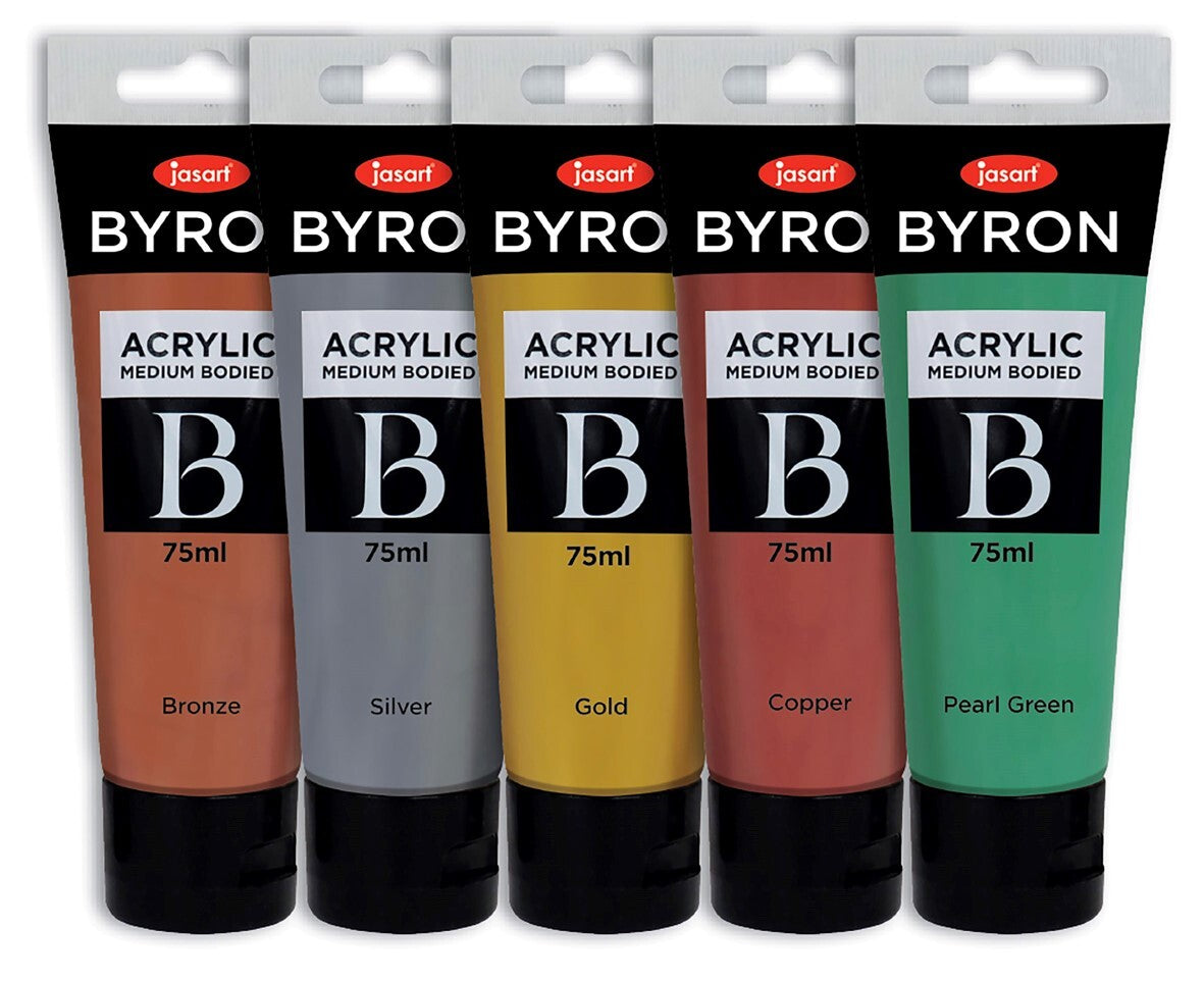Jasart Byron - Acrylic Paint (75ml) Metallic: Set of 5