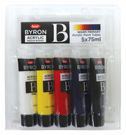 Jasart Byron - Acrylic Paint (75ml) Primary Warm: Set of 5