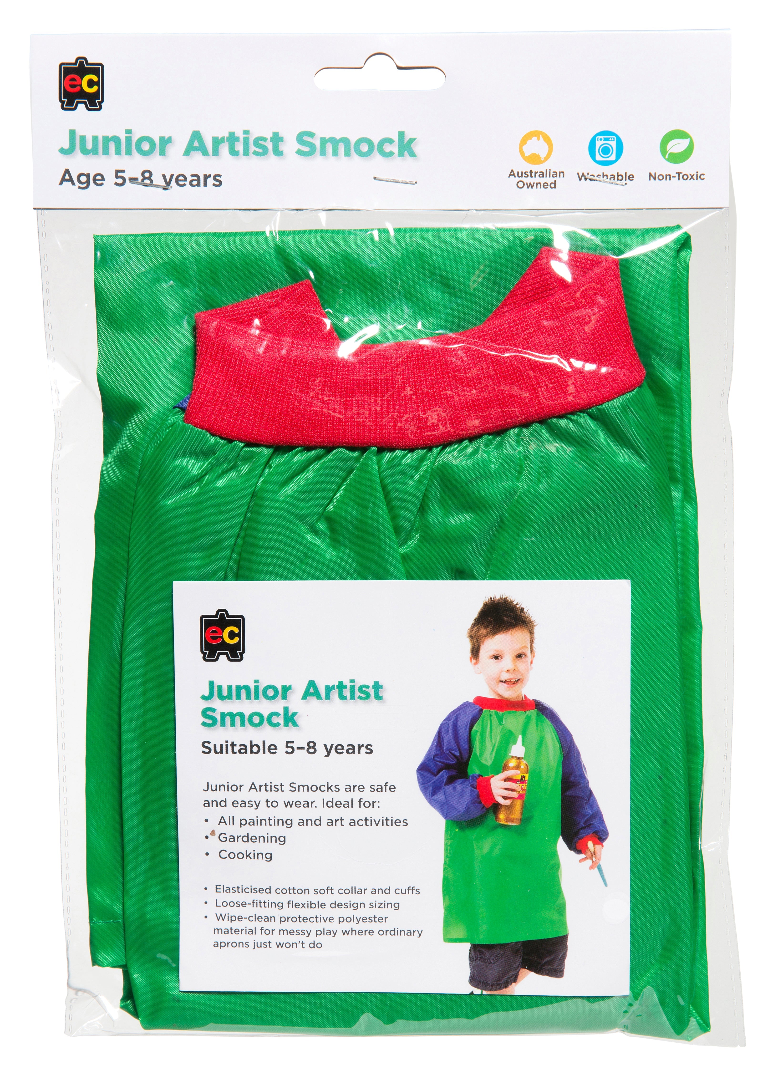 Junior Artist Smocks Green and Blue - Ages 5-8