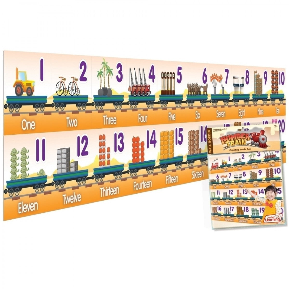 Number Train - Wall Border