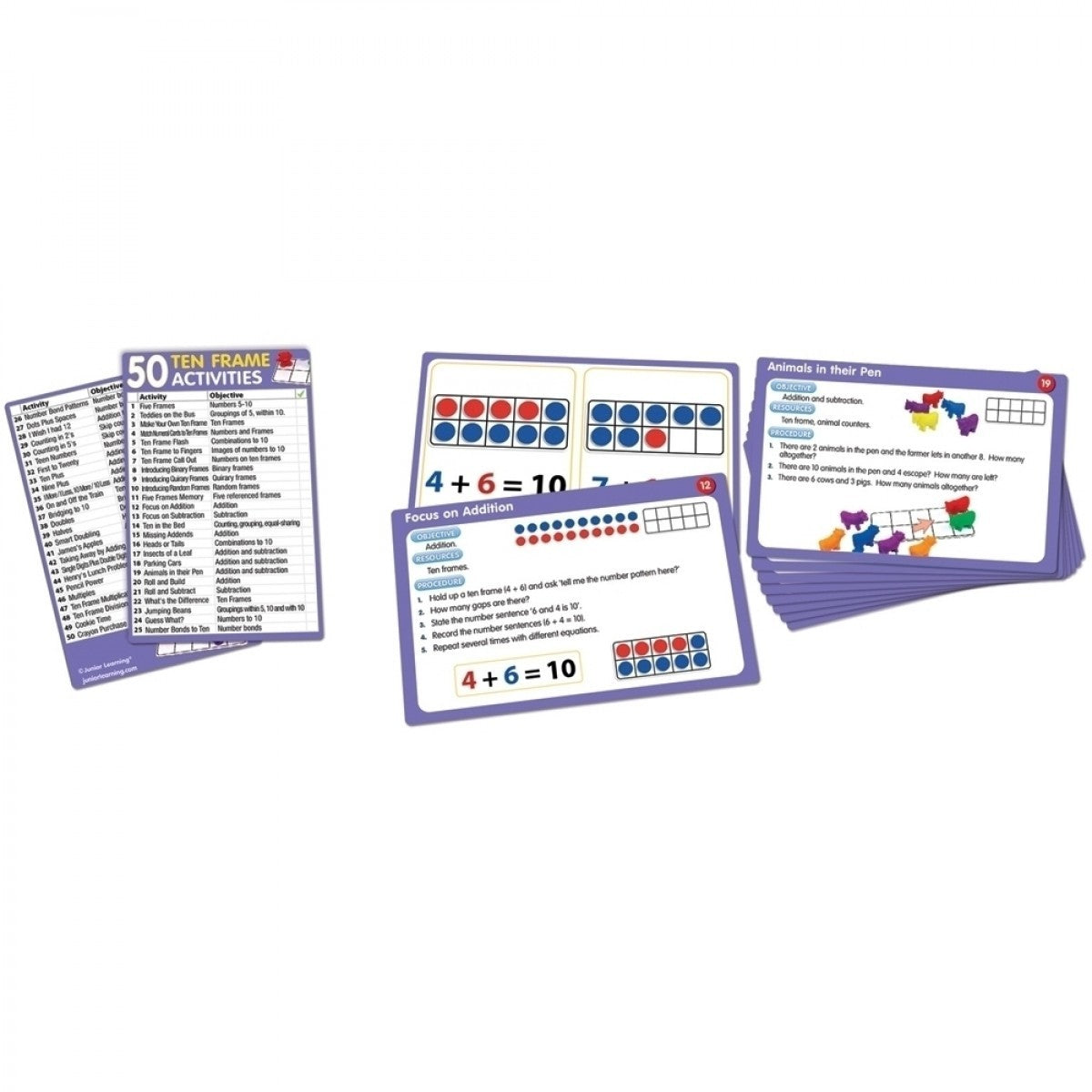 50 Ten Frame Activity Cards