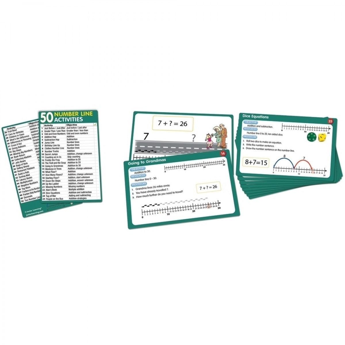 50 Number Line Activity Cards