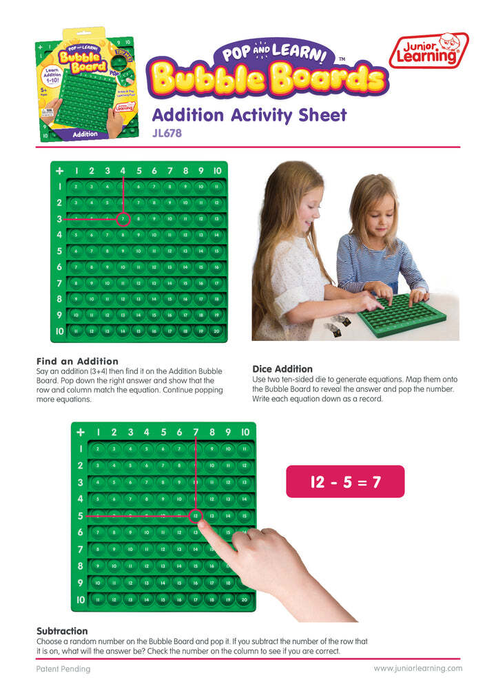 Addition Bubble Board