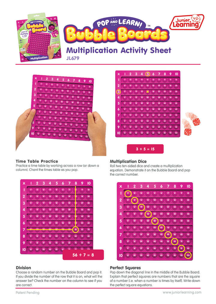 Multiplication Bubble Board