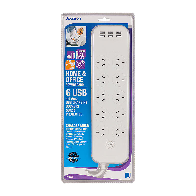 Jackson 10 Way 6 USB PBoard 1m [PT1055]
