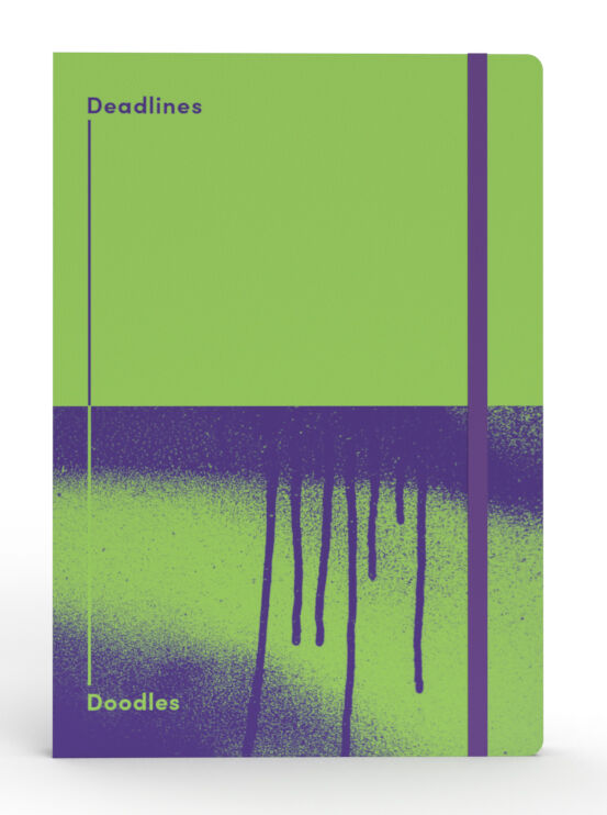 Jumble & Co Notebook - A5 Ruled & Dot Grid Recycled - Deadlines & Doodles (Green)