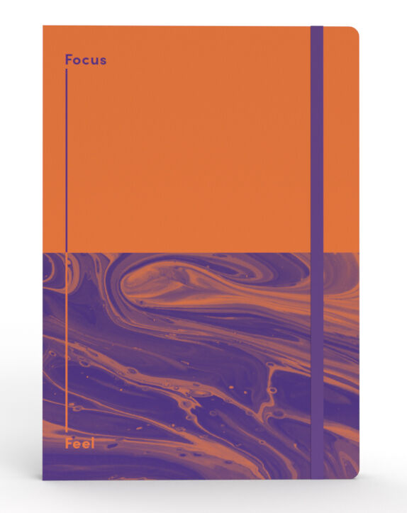Jumble & Co Notebook - A5 Ruled & Dot Grid Recycled - Focus & Feel (Orange)