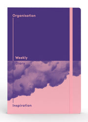 Jumble & Co Diary Undated - A5 Recycled Week-to-View: Organisation & Inspiration (Purple)
