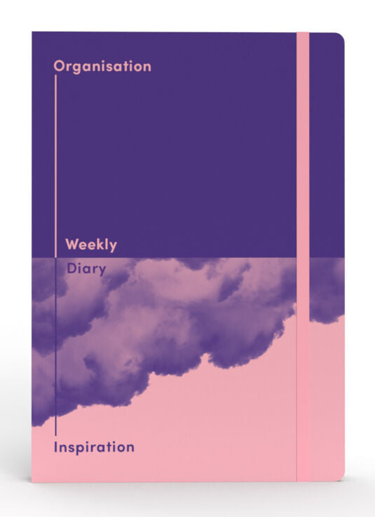 Jumble & Co Diary Undated - A5 Recycled Week-to-View: Organisation & Inspiration (Purple)