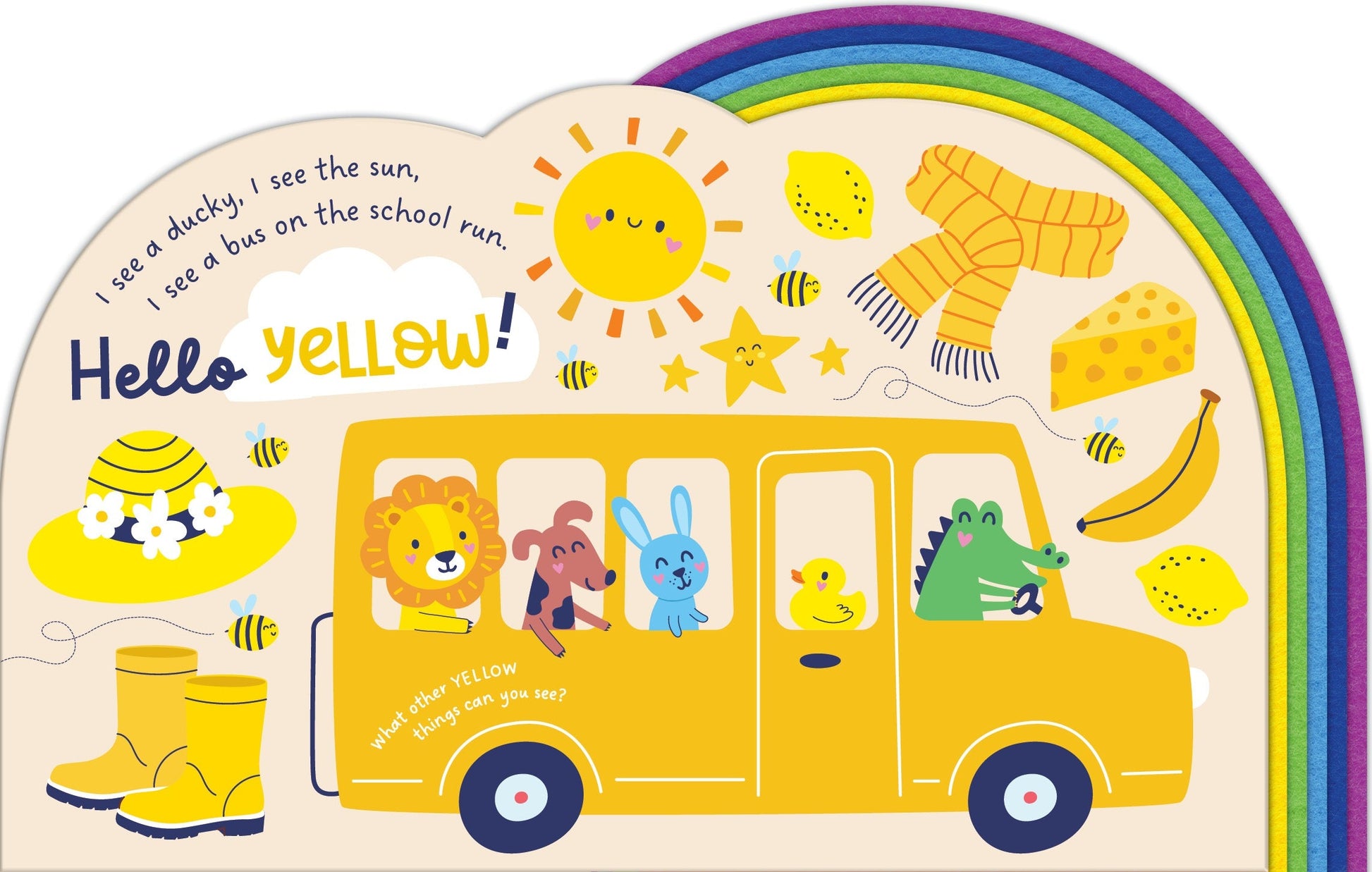 Chunky Felt Board Book - Hello Rainbow — inside page 3