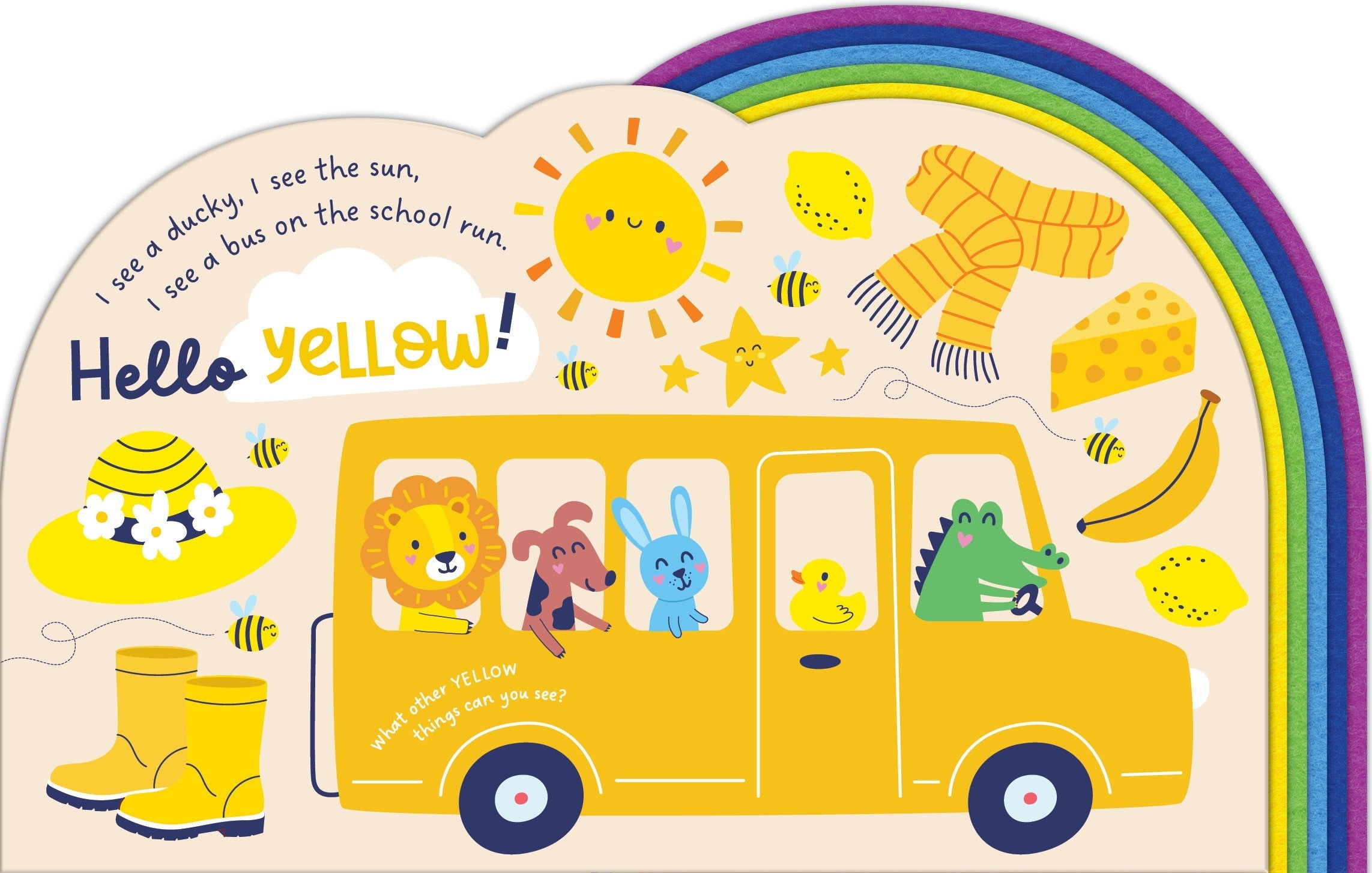 Chunky Felt Board Book - Hello Rainbow — inside page 3