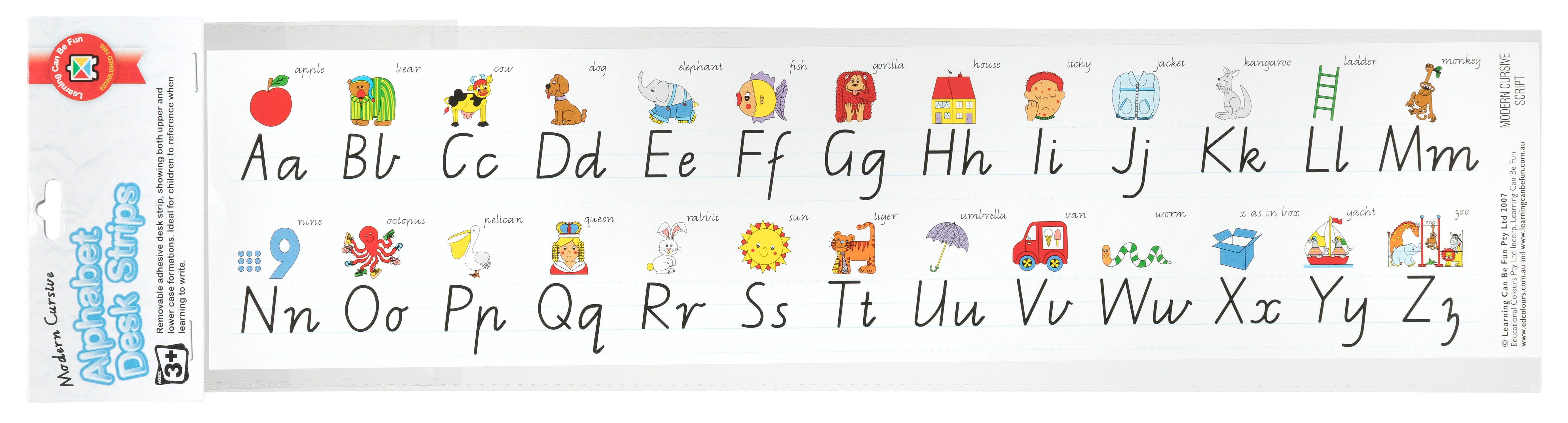 Alphabet Desk Strips – Modern Cursive Script