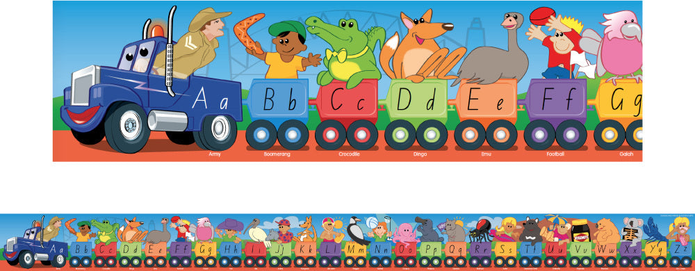 Aussie Alphabet Road Train (NSW Foundation Style) - Large Borders (Pack of 12)
