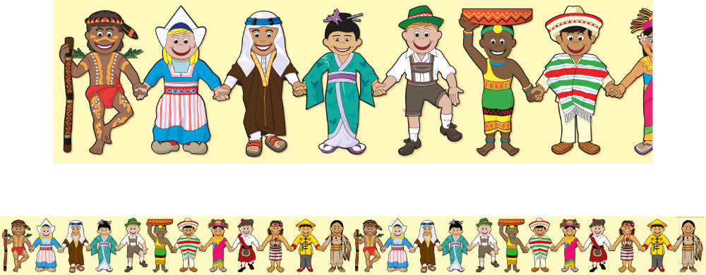 International Kids in Costume - Large Borders (Pack of 12) (Previous Design)
