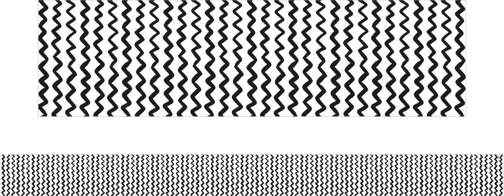 Black and White Zig Zags - Large Border (Pack of 12)