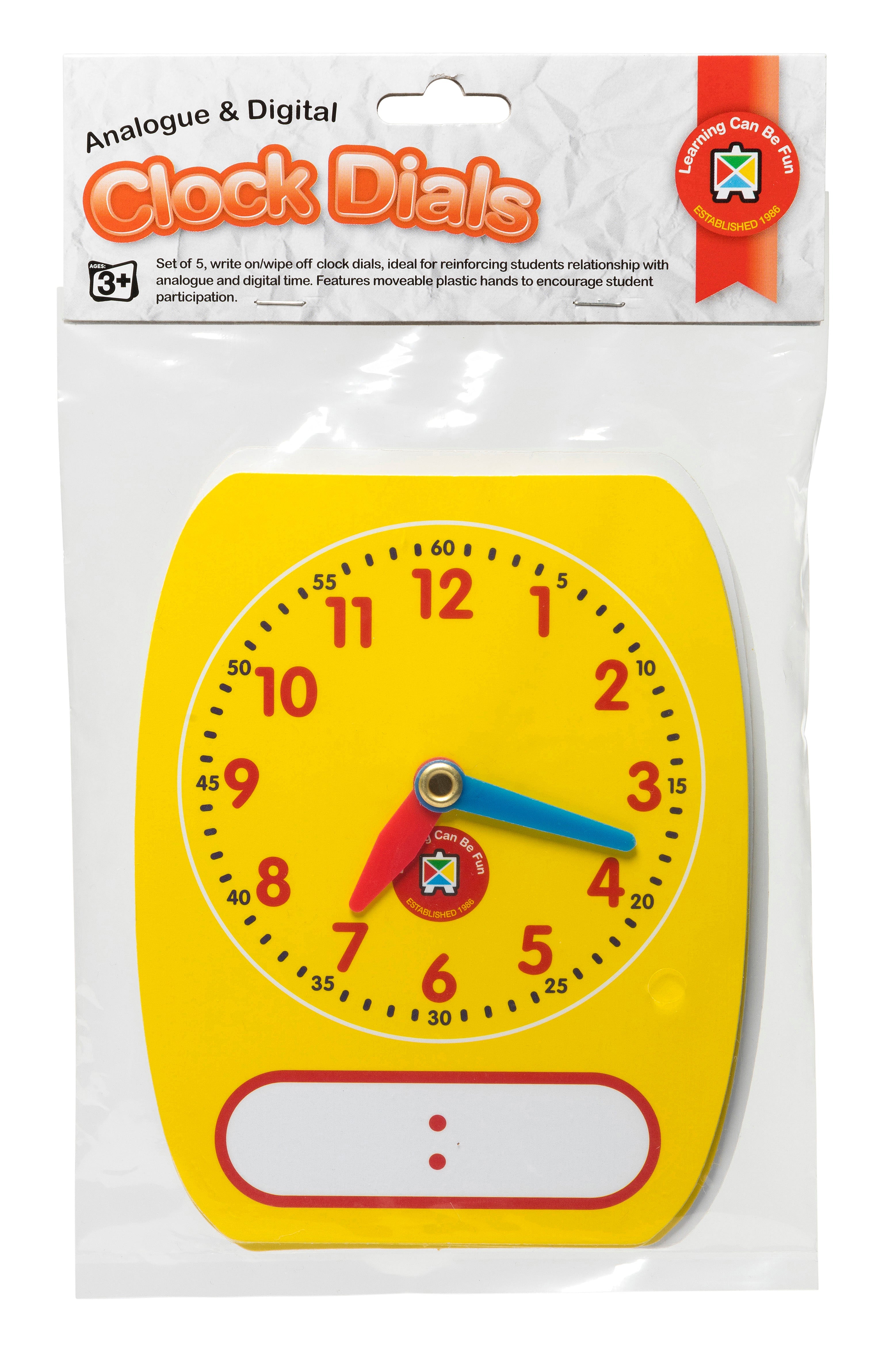 Analogue & Digital Clock Dials (Write On/Wipe Off)