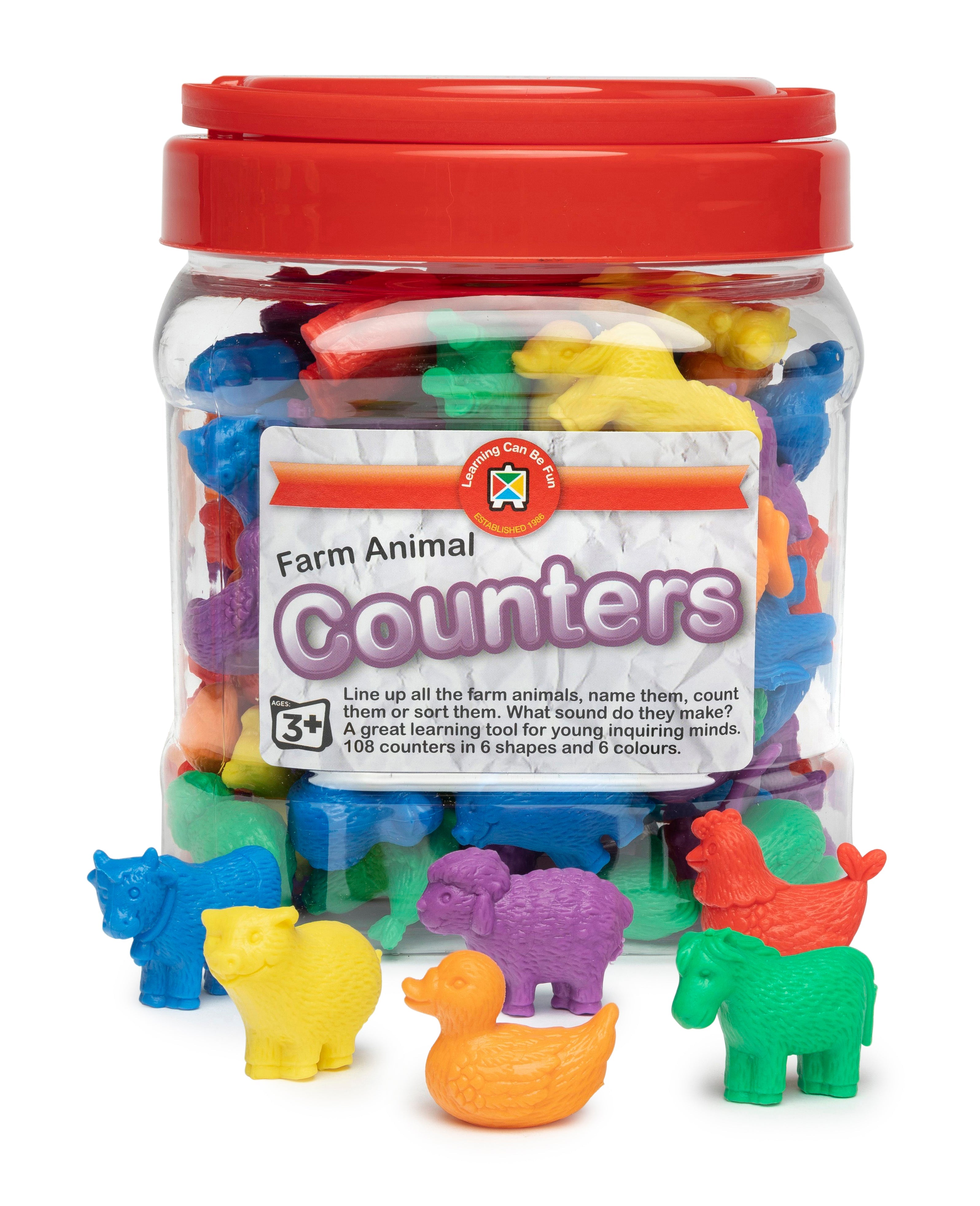 Farm Animal Counters - Jar of 72