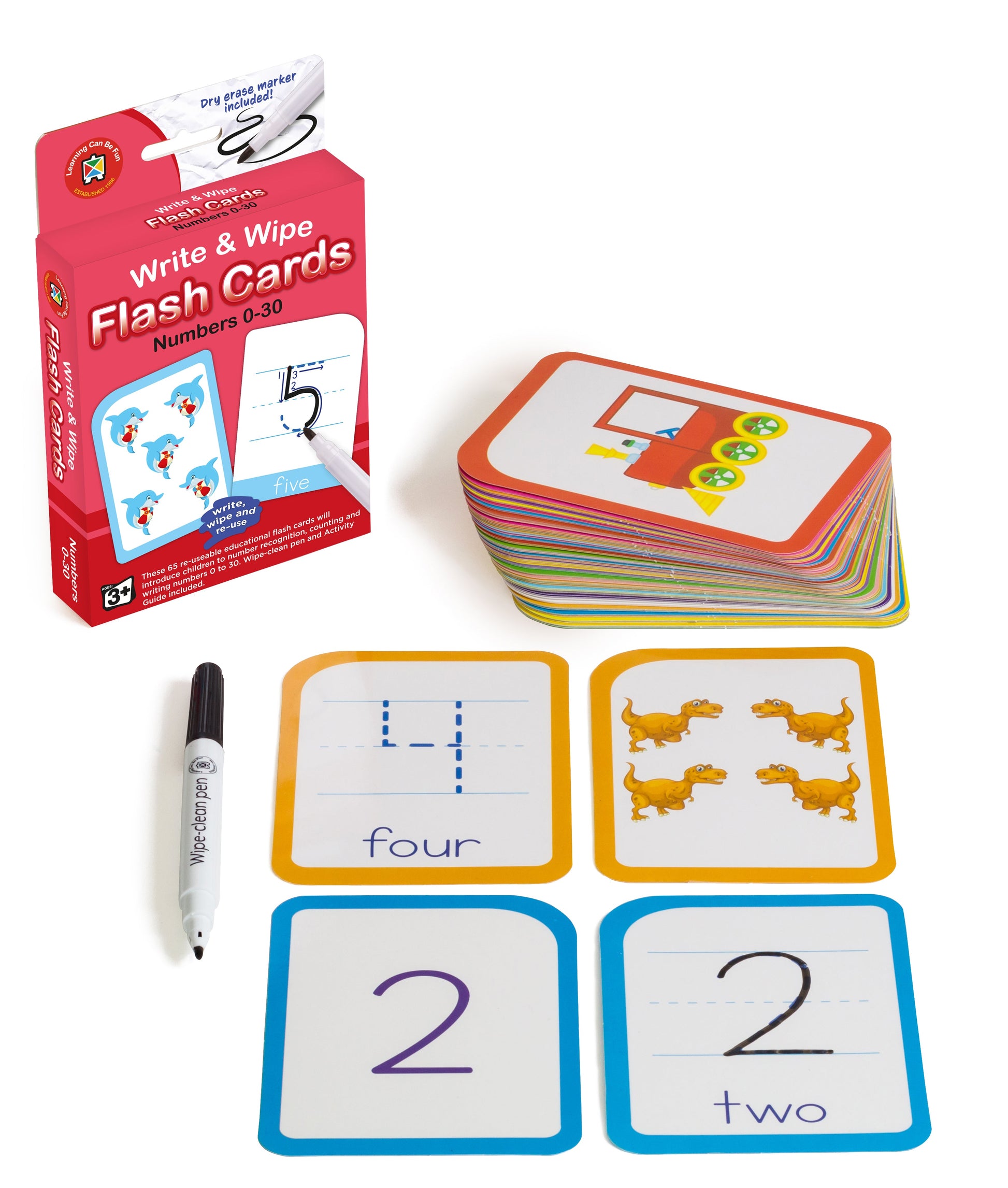Write & Wipe Flash Cards - Numbers 0 to 30