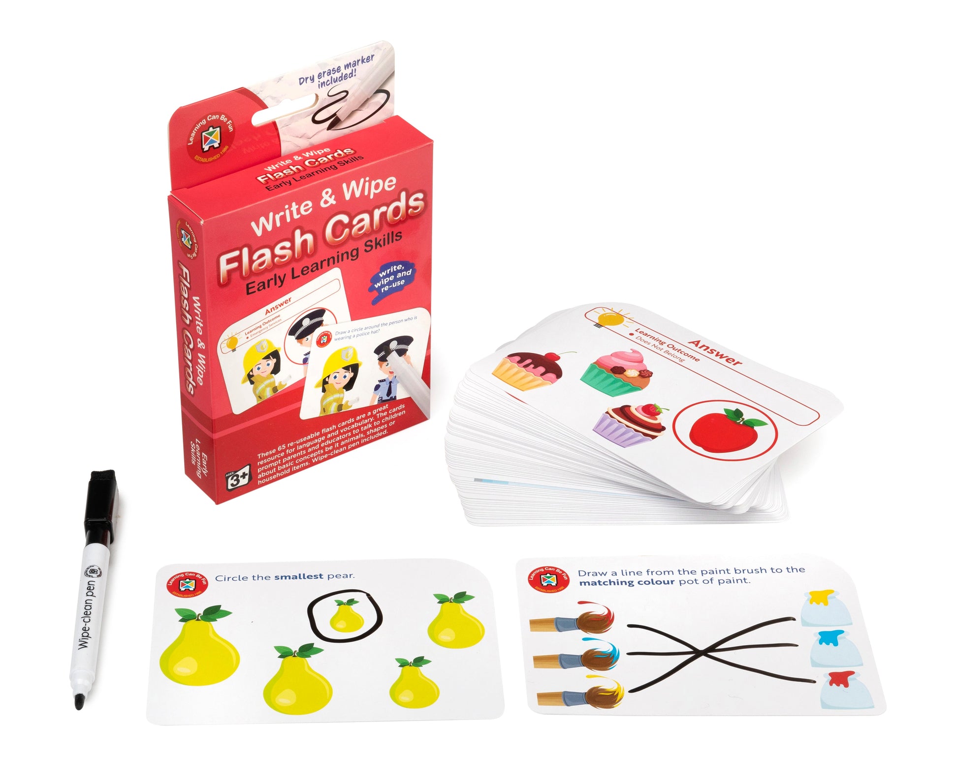 Write & Wipe Flash Cards - Early Learning skills 2-3 yr olds