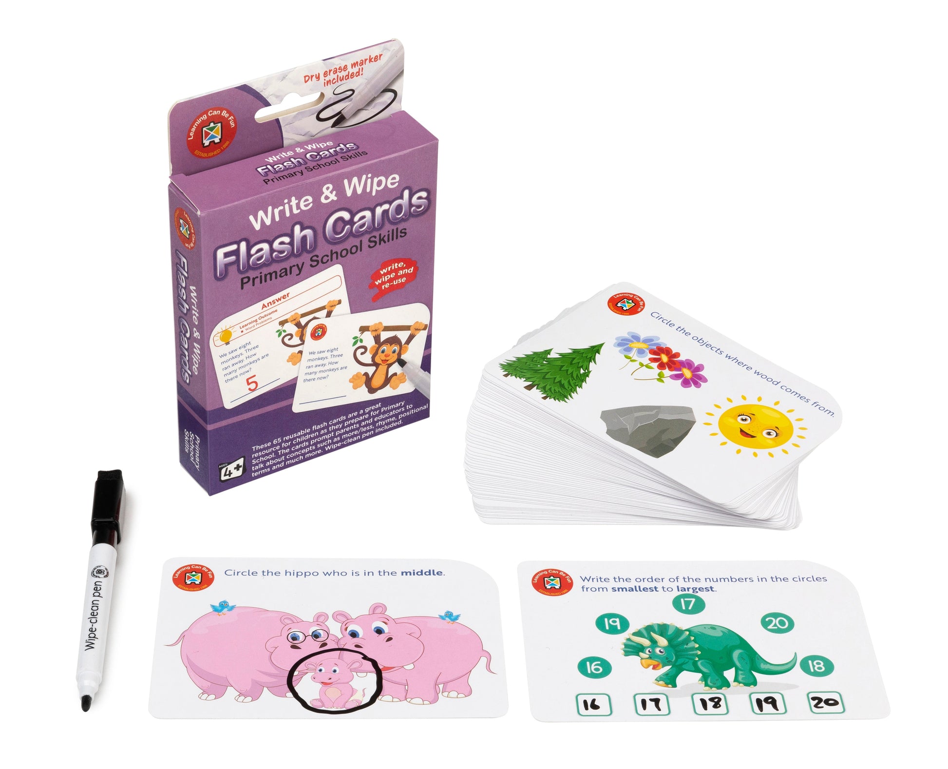 Write & Wipe Flash Cards - Primary School Skills Level 1 - 5-6 yr olds