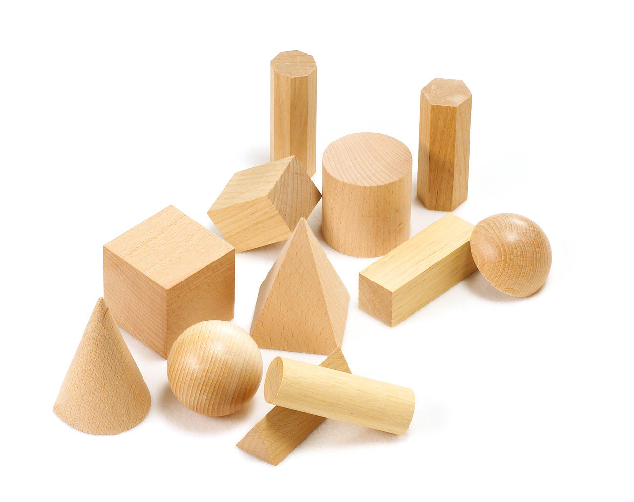 Wooden Geometric Solids - Set of 12