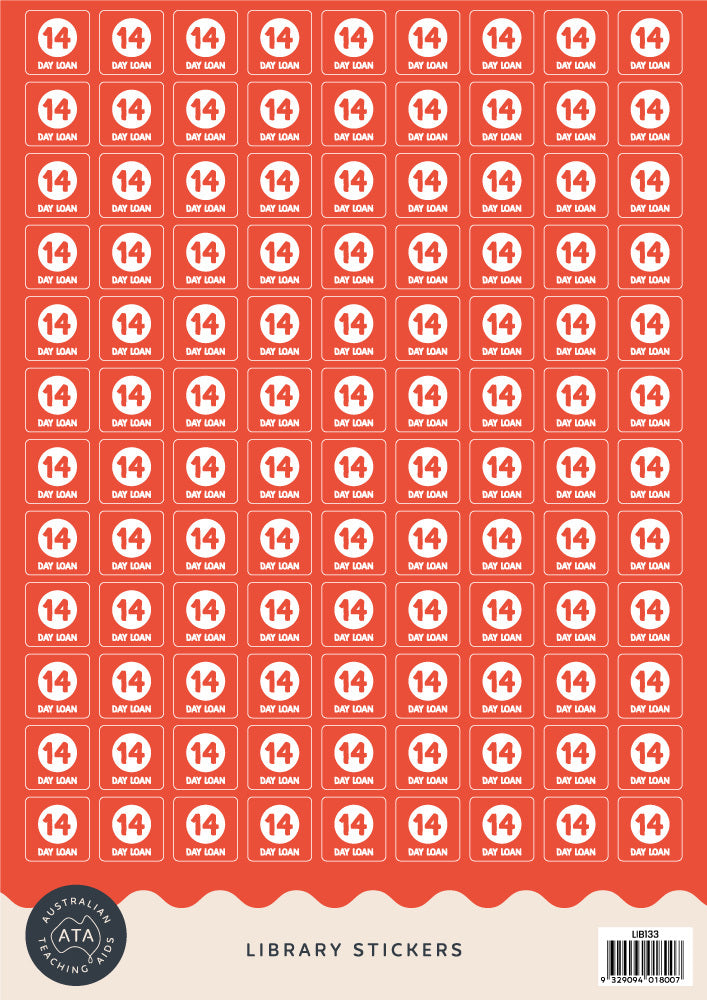 Library Stickers - 14 Day Loan (Pack of 324)
