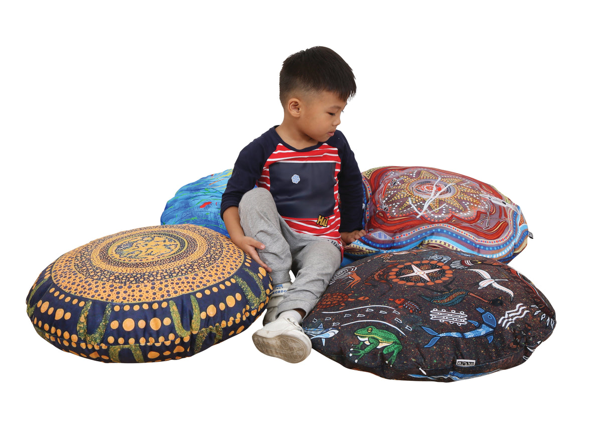 Aboriginal Round Cushions -60cm dia- Set of 4 - view 2