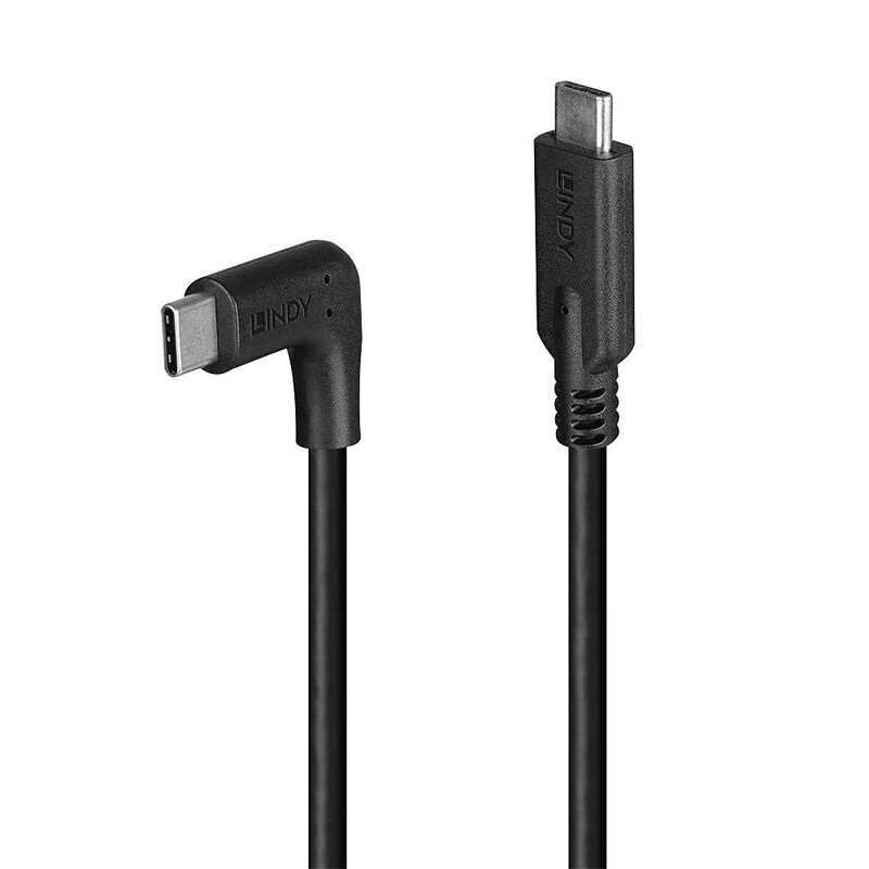 Lindy 0.5m USB 3.2 Type C Cable, 90° Right Angle, 10Gbps [32017]