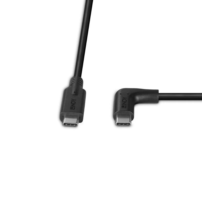 Lindy 0.5m USB 3.2 Type C Cable, 90° Right Angle, 10Gbps [32017]